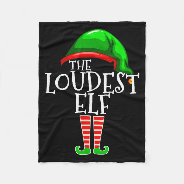 Cobertor De Velo Loudest Elf Group Matching Family Christmas Loud F (Frente)