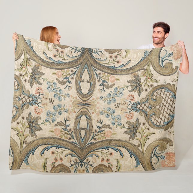 Cobertor De Velo Louis XV Floral Fleece Blanket (In Situ)