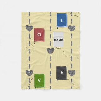 Cobertor De Velo Love Books Fleece Blanket Cozy Reading 
