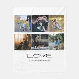 Cobertor De Velo Love Dog Family Portrait Collage Design
