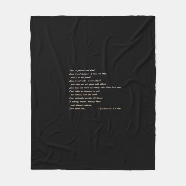 Cobertor De Velo Love Is Patient Simple Inspirational Design  (Frente)