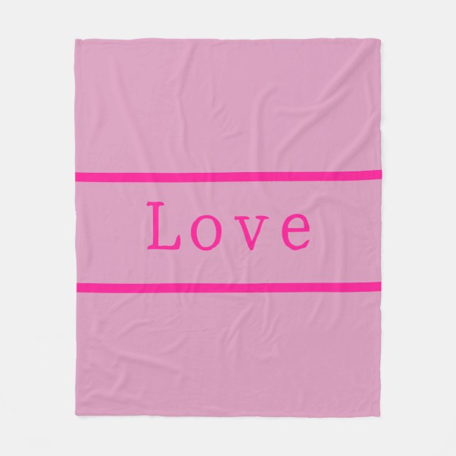 Cobertor De Velo Love Modern Pink Hot Pink Typografia (Frente)