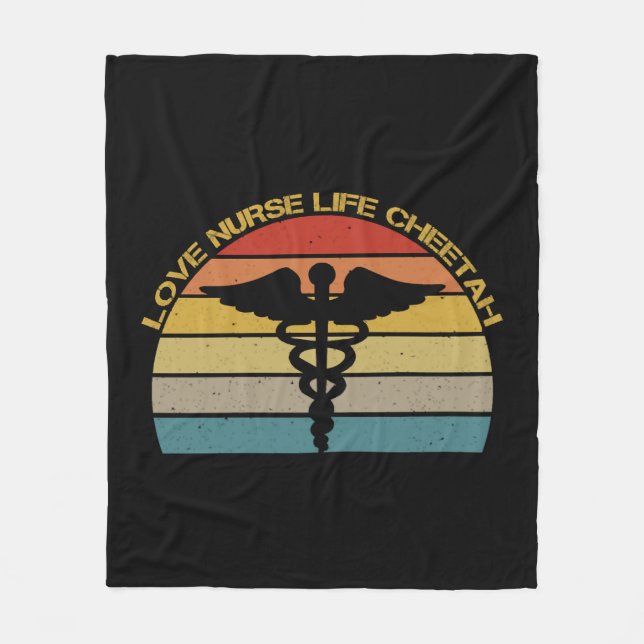 Cobertor De Velo Love Nurse Life Cheetah (Frente)