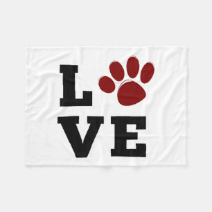 Cobertor De Velo Love Paw Print Amante de os animais Dog Lover