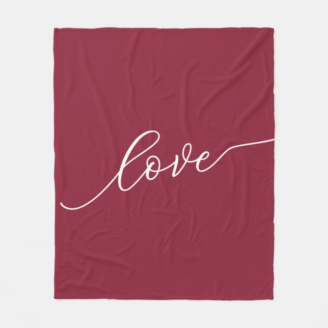 Cobertor De Velo Love Simple Script Red (Frente)
