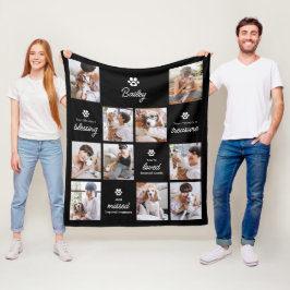 Cobertor De Velo Loved & Missed Pet Dog Memorial 10-Photo Collage