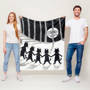 Cobertor De Velo Lua de cheio e Gatos, Louis Wain