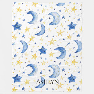 Cobertor De Velo Luas Douradas Estrelas