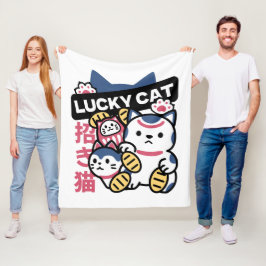 Cobertor De Velo Lucky Cat Maneki Neko – Japanese Fortune Cat 
