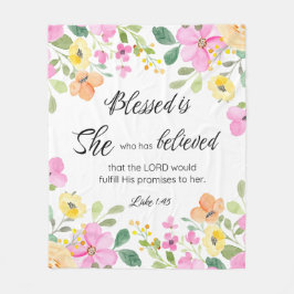 Cobertor De Velo Luke 1:45 Abençoado é Ela, Escritura de Escritura 