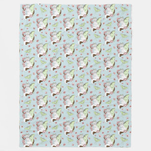 Cobertor De Velo Luna Moth Moon White Cat Green