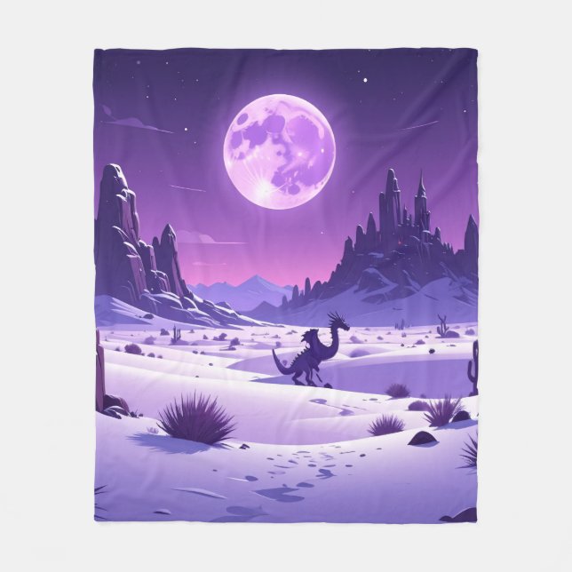 Cobertor De Velo Lunar Wyrm Fleece Blanket – Purple Dragon Under th (Frente)