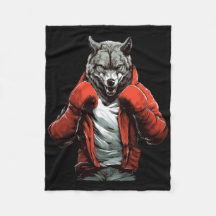 Cobertor De Velo Lutador de Boxe Wolf Artes Marciais Mistas Kickbox