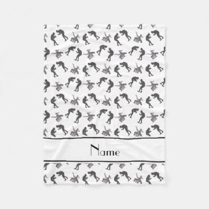 Cobertor De Velo Lutadores brancos de nome personalizado