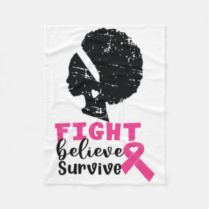 Cobertor De Velo Lutar Acreditem Sobreviverem Negras Cancer G