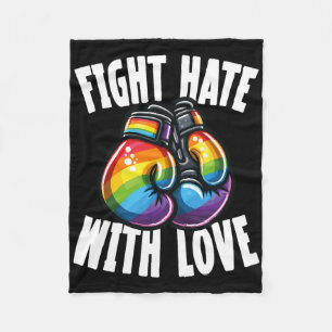 Cobertor De Velo Lutar Contra O Ódio Com O Amor Luvas De Boxing Do