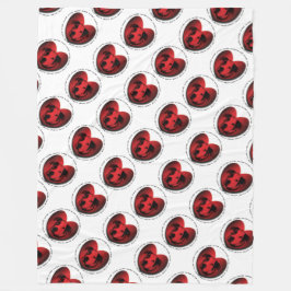 Cobertor De Velo Luv-A-Bull American Bulldog Pit Bull Heart