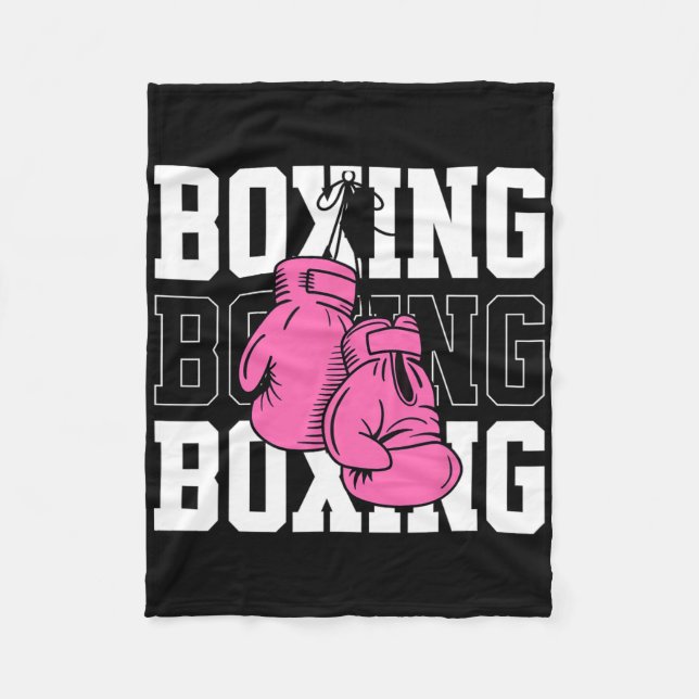 Cobertor De Velo Luvas de Boxing Rosa (Frente)
