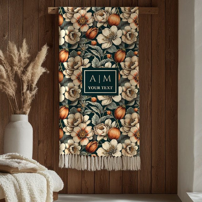 Cobertor De Velo Luxe Sage Green Rustic Terracotta Autumn Blooms  (Luxe Sage Green Rustic Terracotta Autumn Blooms Blanket)