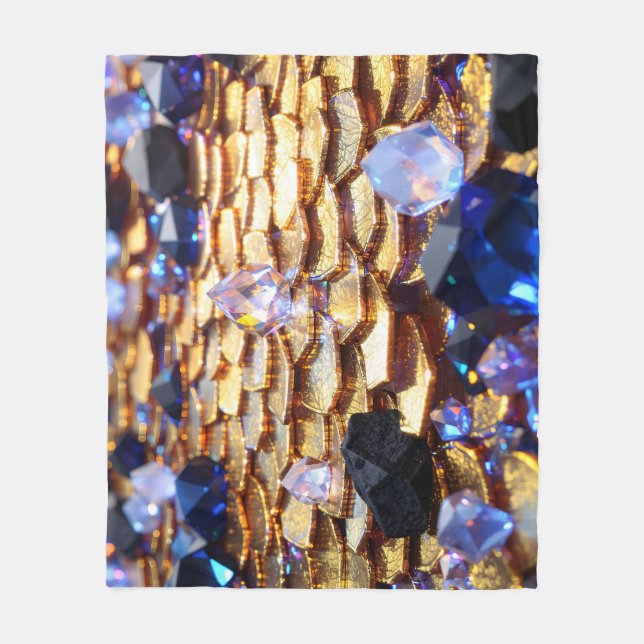 Cobertor De Velo Luxury Fantasy Gemstone Abstrato (Frente)