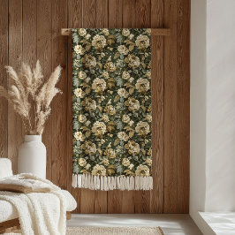 Cobertor De Velo Luxury Green Gold Blanket Chic Pastel Foliage Art