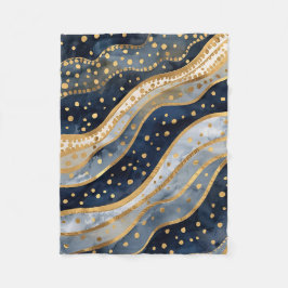 Cobertor De Velo Luxury, Modern, Gold Blue Pattern