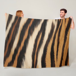 Cobertor De Velo Luxury Tiger Skin Faux Fur Wild Animal Stripe