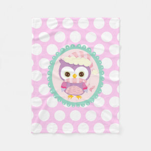 Cobertor De Velo Luz roxa feminino do inverno da coruja - bolinhas