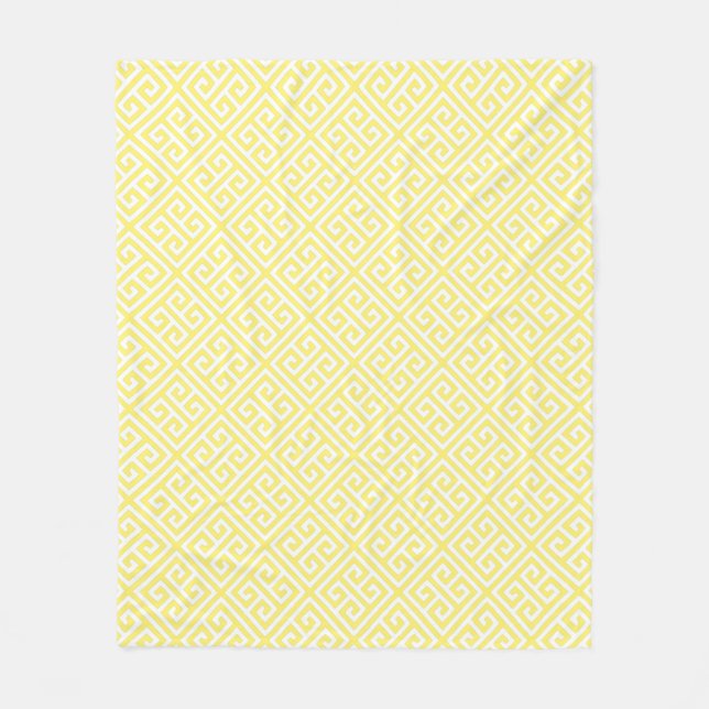 Cobertor De Velo Luz - teste padrão chave grego amarelo (Frente)