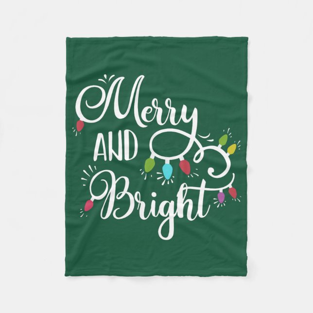Cobertor De Velo luzes de Natal alegres e brilhantes (Frente)