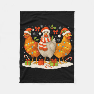 Cobertor De Velo Luzes de Natal de Frango Chapéus de Papai Noel Ren
