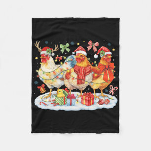 Cobertor De Velo Luzes de Natal de Frango Chapéus de Papai Noel Ren