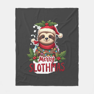 Cobertor De Velo Luzes de Natal de Preguiça Engraçadas Feliz Natal