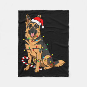 Cobertor De Velo Luzes de Natal do Cão Pastor Alemão Pet Cachorro