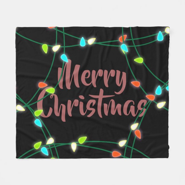 Cobertor De Velo Luzes de Natal Feliz Natal (Frente (Horizontal))