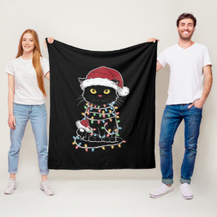 Cobertor De Velo Luzes de Natal para Amante de Gatos Divertidos