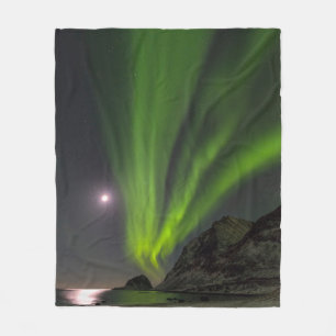 Cobertor De Velo Luzes do Norte Praia de Haukland Ilha Noruega