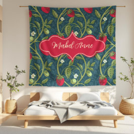 Cobertor De Velo Mabel Anne Dark Blue Strawberry Vine