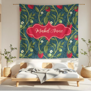 Cobertor De Velo Mabel Anne Dark Blue Strawberry Vine