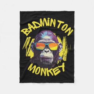 Cobertor De Velo Macaco De Badminton Com O Esporte Da Selva De Racq