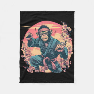 Cobertor De Velo Macaco de Karate Sakura Jiu-jitsu Mma Artes Marcia