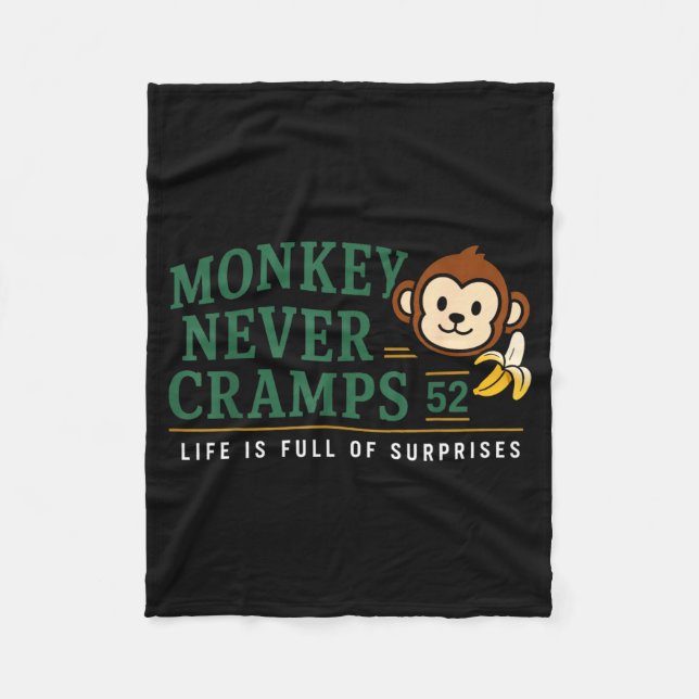 Cobertor De Velo Macaco Nunca Tem Cãibras 52 Humor de Banana Potium (Frente)