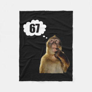 Cobertor De Velo Macaco Pensativo Engraçado Meme Seis Sete 6 7 Meme