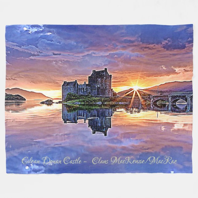 Cobertor De Velo MacKenzie, Castelo McRae Scottish Clan Eilean Dona (Frente (Horizontal))