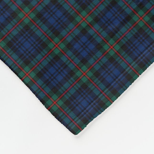 Cobertor De Velo MacKinlay Clan Blue, Black e Green Tartan (Quina)