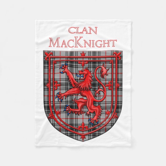 Cobertor De Velo MacKnight Tartan - Xadrez escocesa Rampant (Frente)