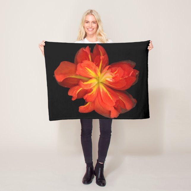 Cobertor De Velo Macro de Begonia Laranja Vibrante (In Situ)