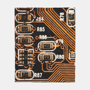 Cobertor De Velo macro tomada de circuito,cabos,capacitores,placa,