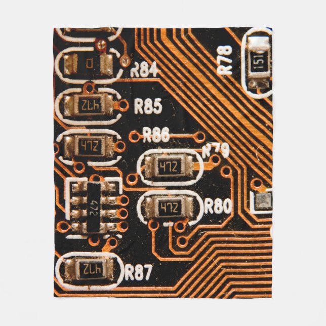 Cobertor De Velo macro tomada de circuito,cabos,capacitores,placa, (Frente)