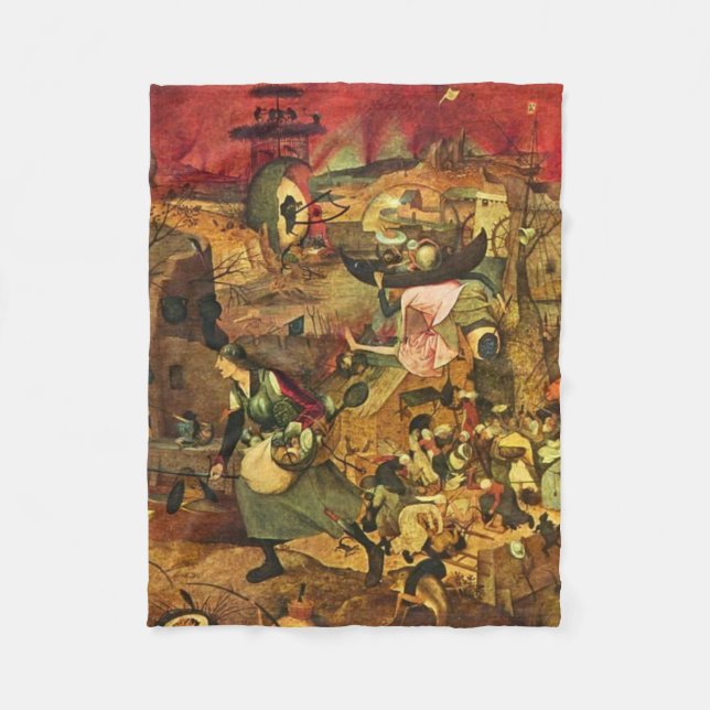 Cobertor De Velo Mad Meg Por Hieronymus Bosch (Frente)
